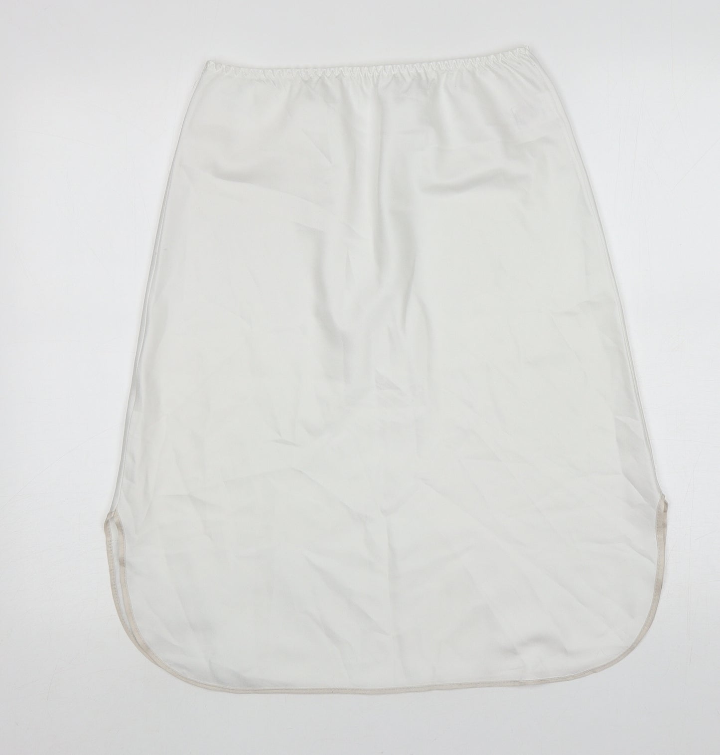 St Michael Womens White Floral Polyester Pettiskirt Skirt Size 10