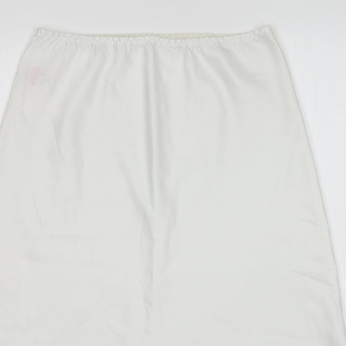 St Michael Womens White Floral Polyester Pettiskirt Skirt Size 10