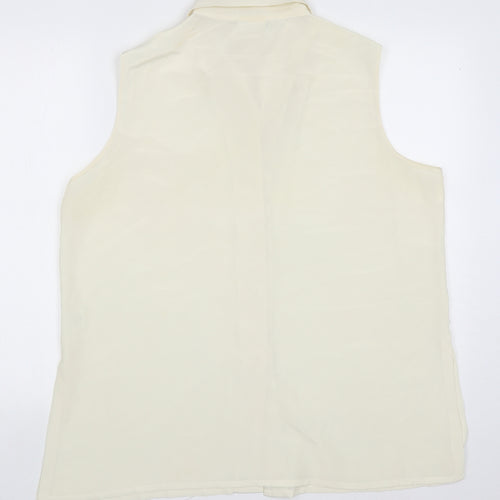 Essentials Womens Ivory Polyester Basic Button-Up Size 18 Collared