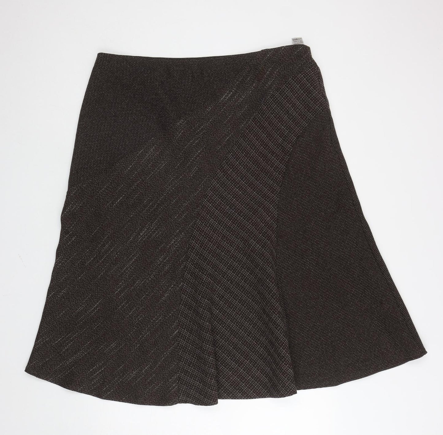 Marks and Spencer Womens Brown Polyester Swing Skirt Size 20