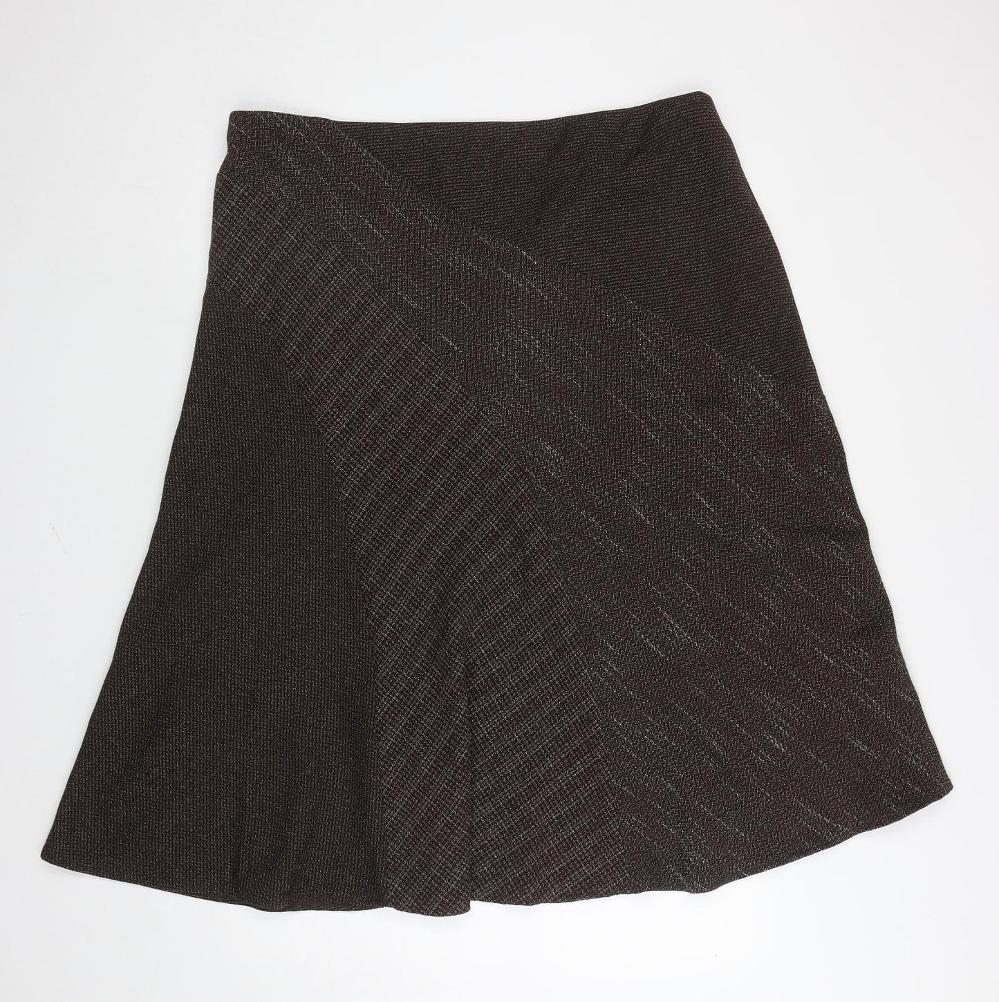 Marks and Spencer Womens Brown Polyester Swing Skirt Size 20