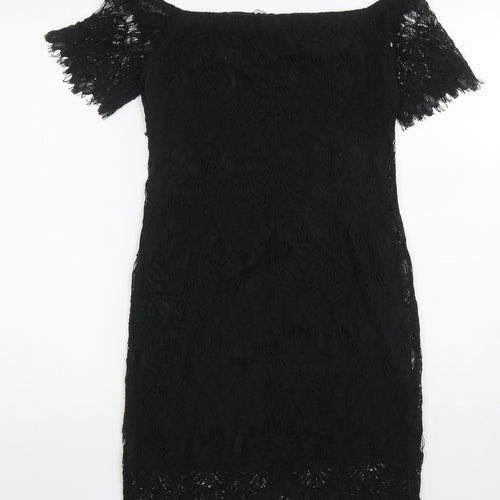Vera & Lucy Womens Black Polyester Bodycon Size M Off the Shoulder Pullover