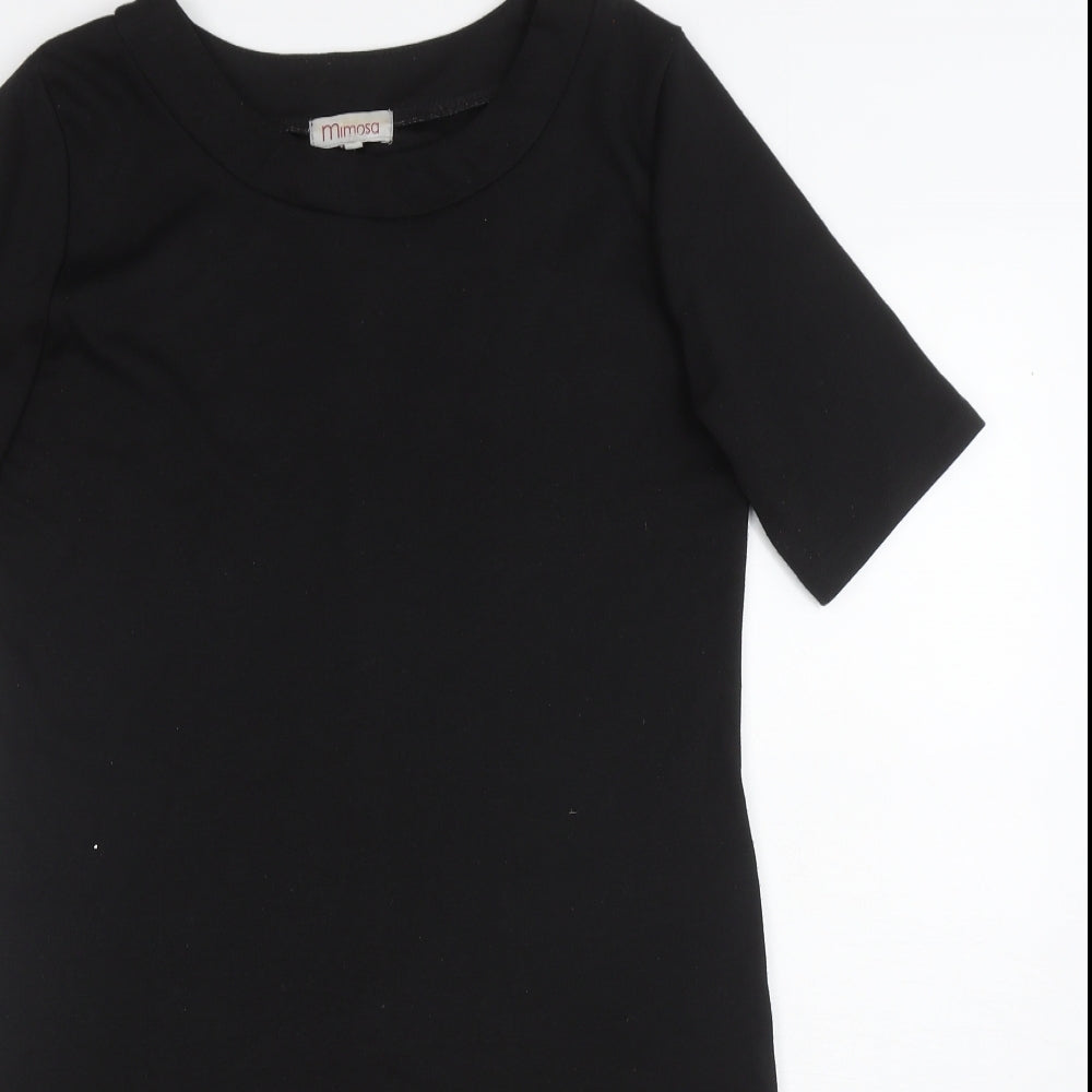 Mimosa Womens Black Colourblock Polyester Shift Size 10 Round Neck Pullover