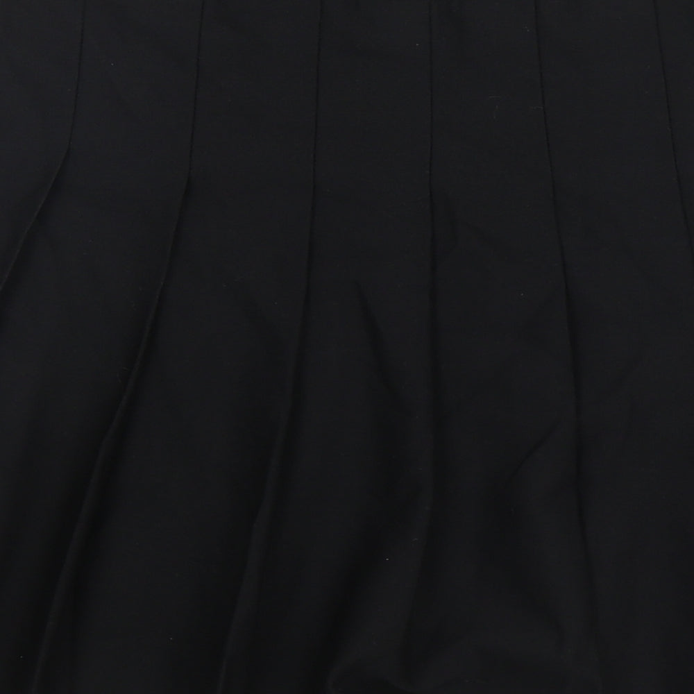 New Look Womens Black Polyester Pleated Skirt Size 12 Zip