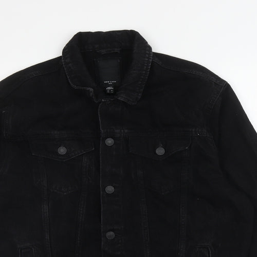 New Look Mens Black Jacket Size XL Button