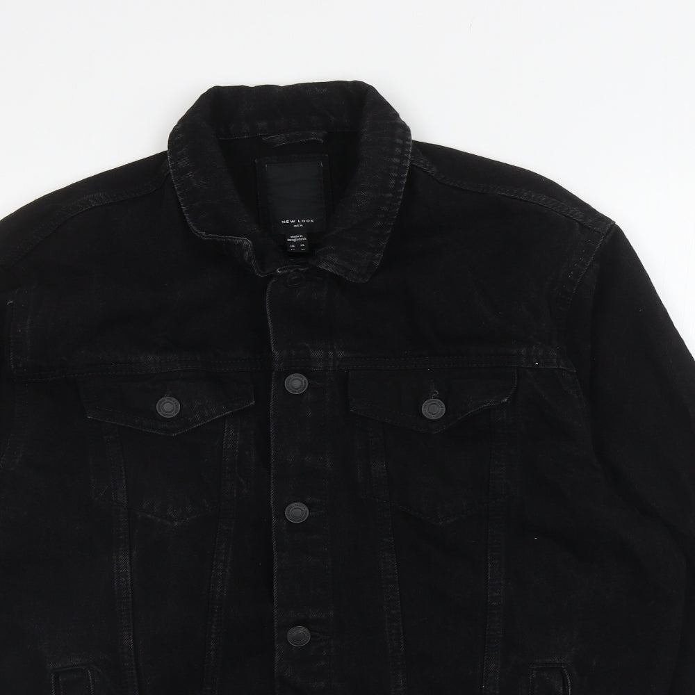 New Look Mens Black Jacket Size XL Button