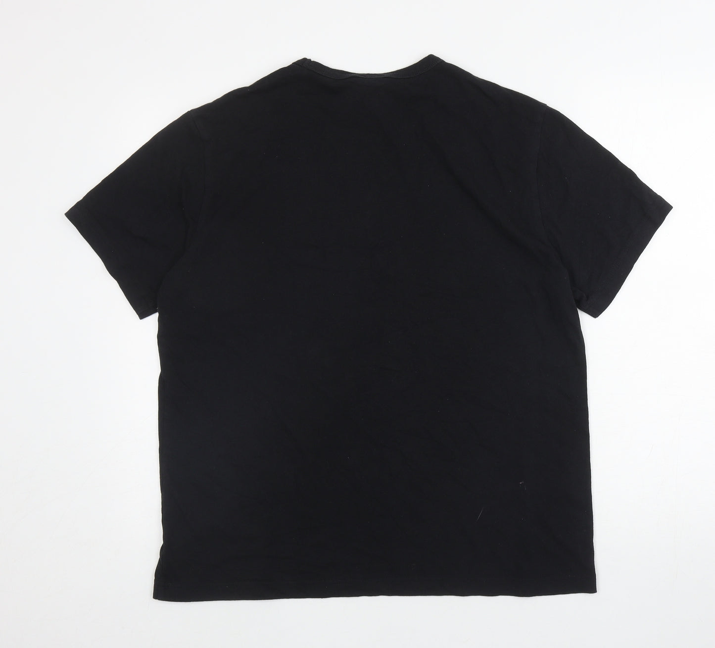 Champion Mens Black Polyester T-Shirt Size L Round Neck