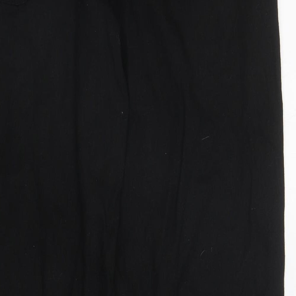 Papaya Womens Black Linen Trousers Size 10 L30 in Regular Drawstring