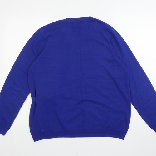 Savior Womens Blue Round Neck Polyester Pullover Jumper Size XL
