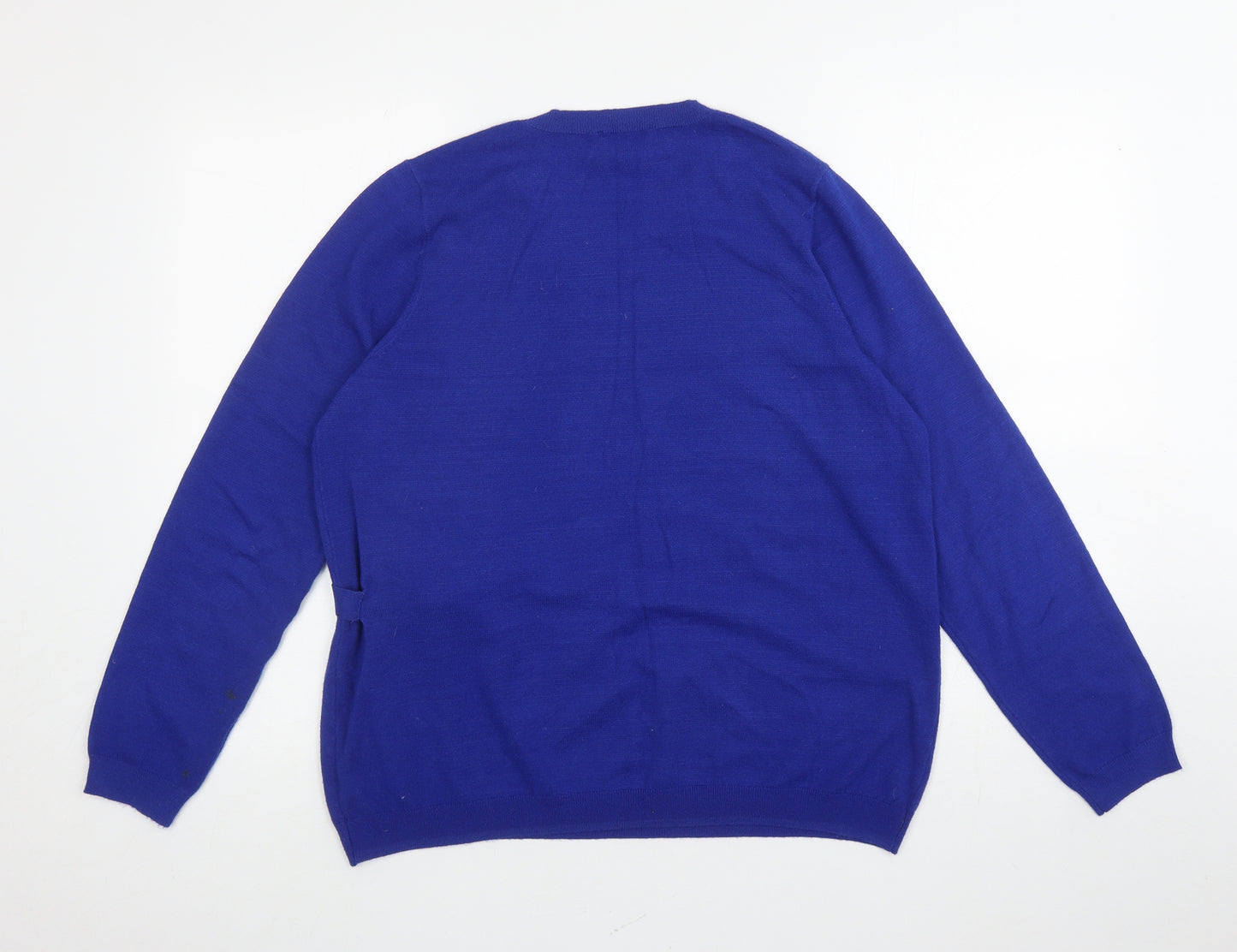 Savior Womens Blue Round Neck Polyester Pullover Jumper Size XL