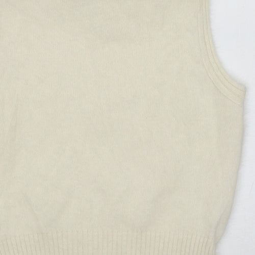 Todays Woman Womens Ivory High Neck Angora Vest Jumper Size 16