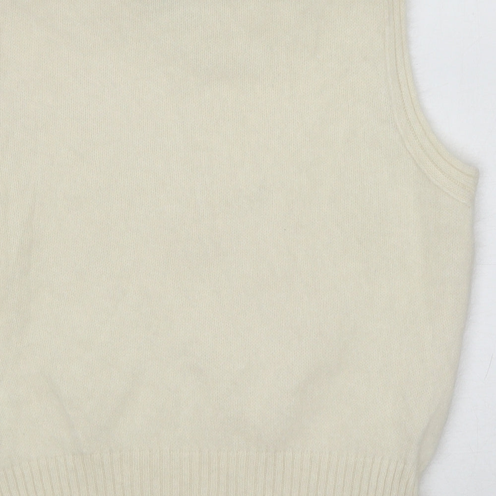 Todays Woman Womens Ivory High Neck Angora Vest Jumper Size 16