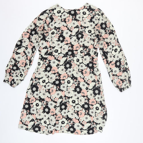Papaya Womens Multicoloured Floral Polyester Fit & Flare Size 14 Round Neck Zip