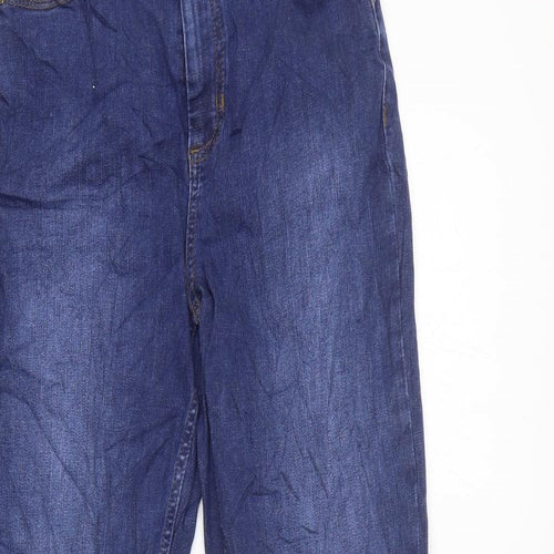 Marks and Spencer Womens Blue 100% Cotton Bootcut Jeans Size 8 L30 in Slim Zip