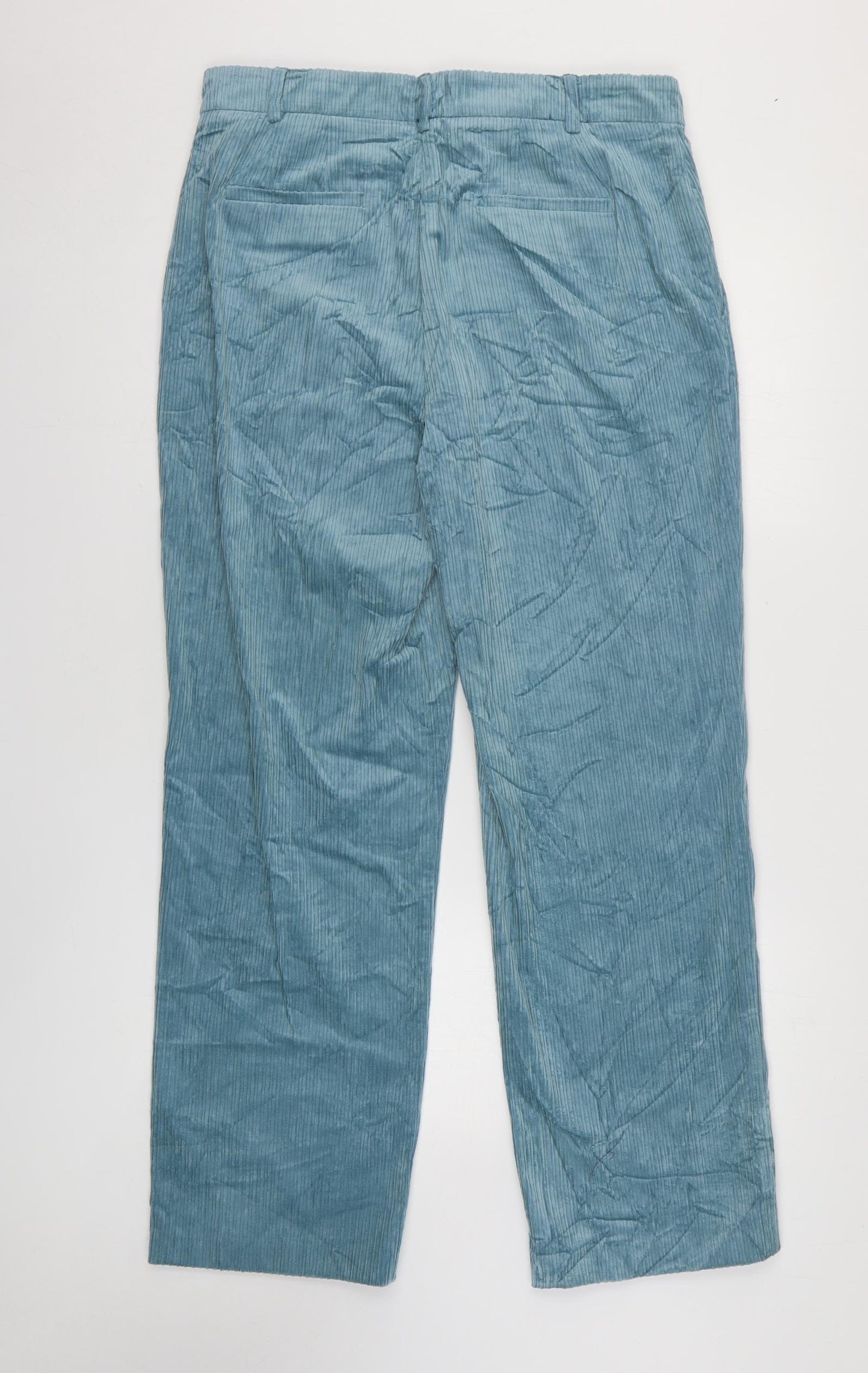 Autograph Womens Blue Cotton Trousers Size 12 L29 in Regular Zip