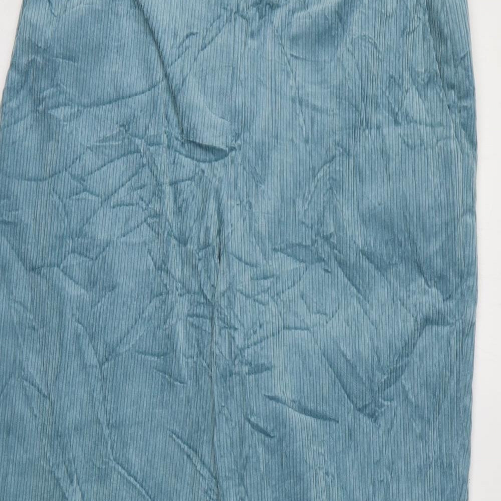 Autograph Womens Blue Cotton Trousers Size 12 L29 in Regular Zip