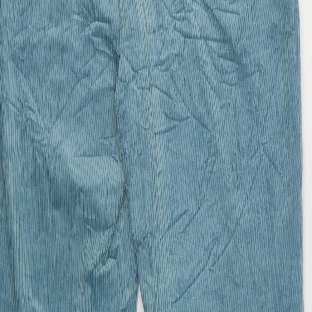 Autograph Womens Blue Cotton Trousers Size 12 L29 in Regular Zip
