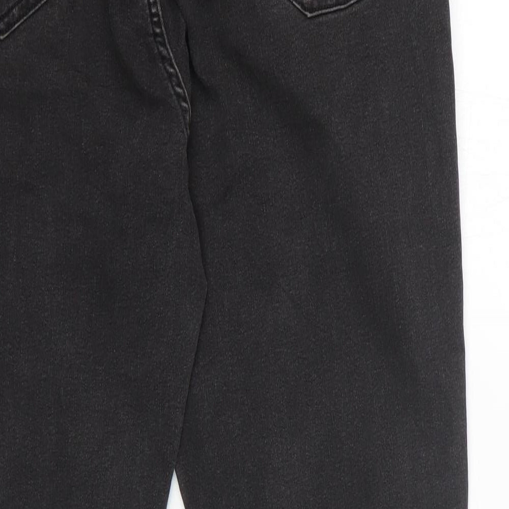 Marks and Spencer Womens Black Cotton Skinny Jeans Size 16 L28 in Slim Zip