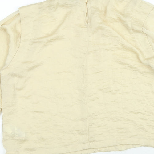 NEXT Womens Beige Polyester Basic Blouse Size 8 High Neck