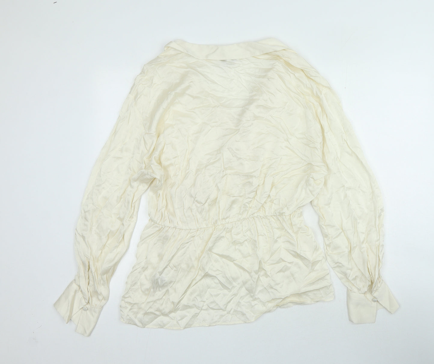 NEXT Womens Ivory Viscose Basic Blouse Size 18 V-Neck