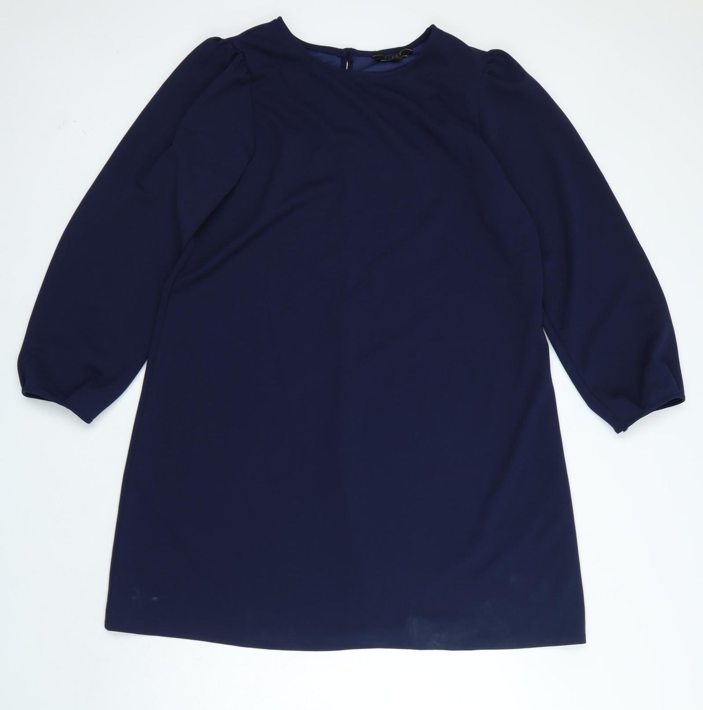 Lipsy Womens Blue Polyester A-Line Size 18 Round Neck Button