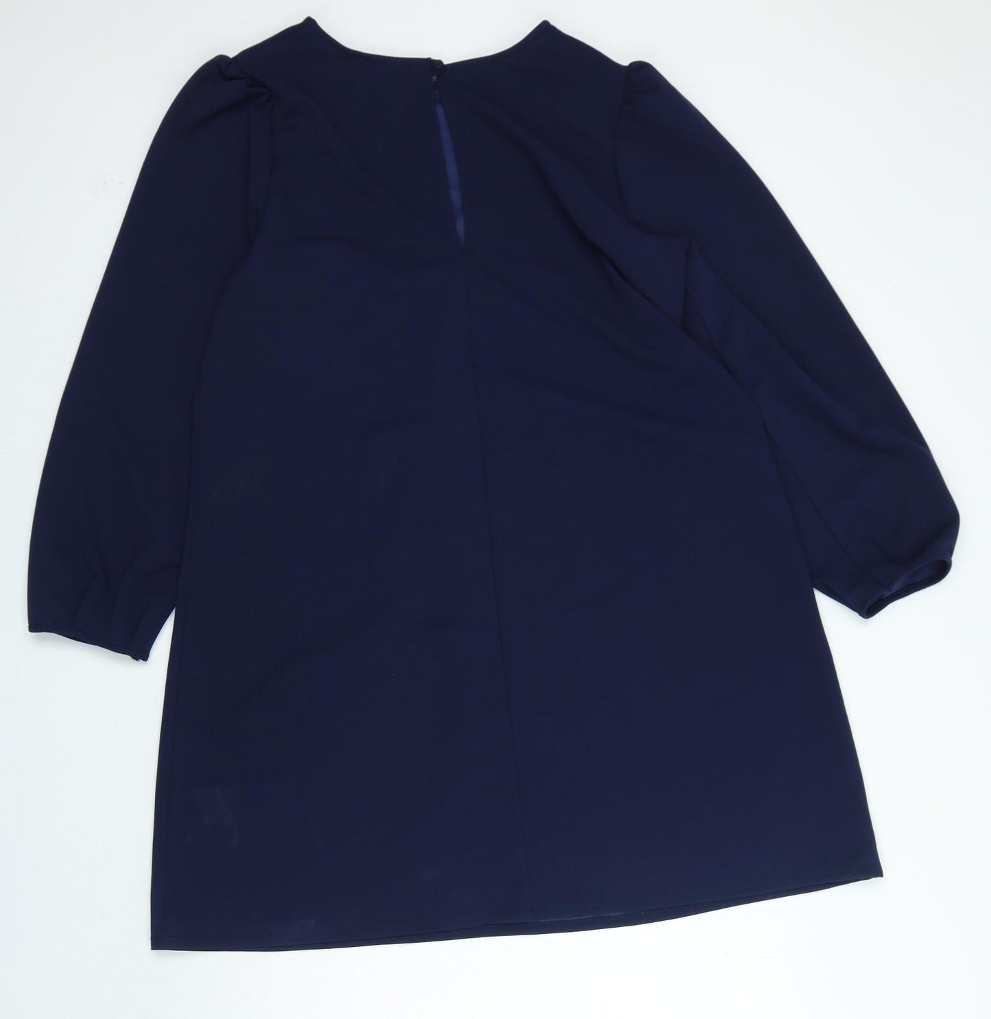 Lipsy Womens Blue Polyester A-Line Size 18 Round Neck Button