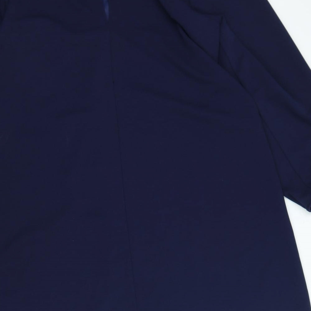 Lipsy Womens Blue Polyester A-Line Size 18 Round Neck Button