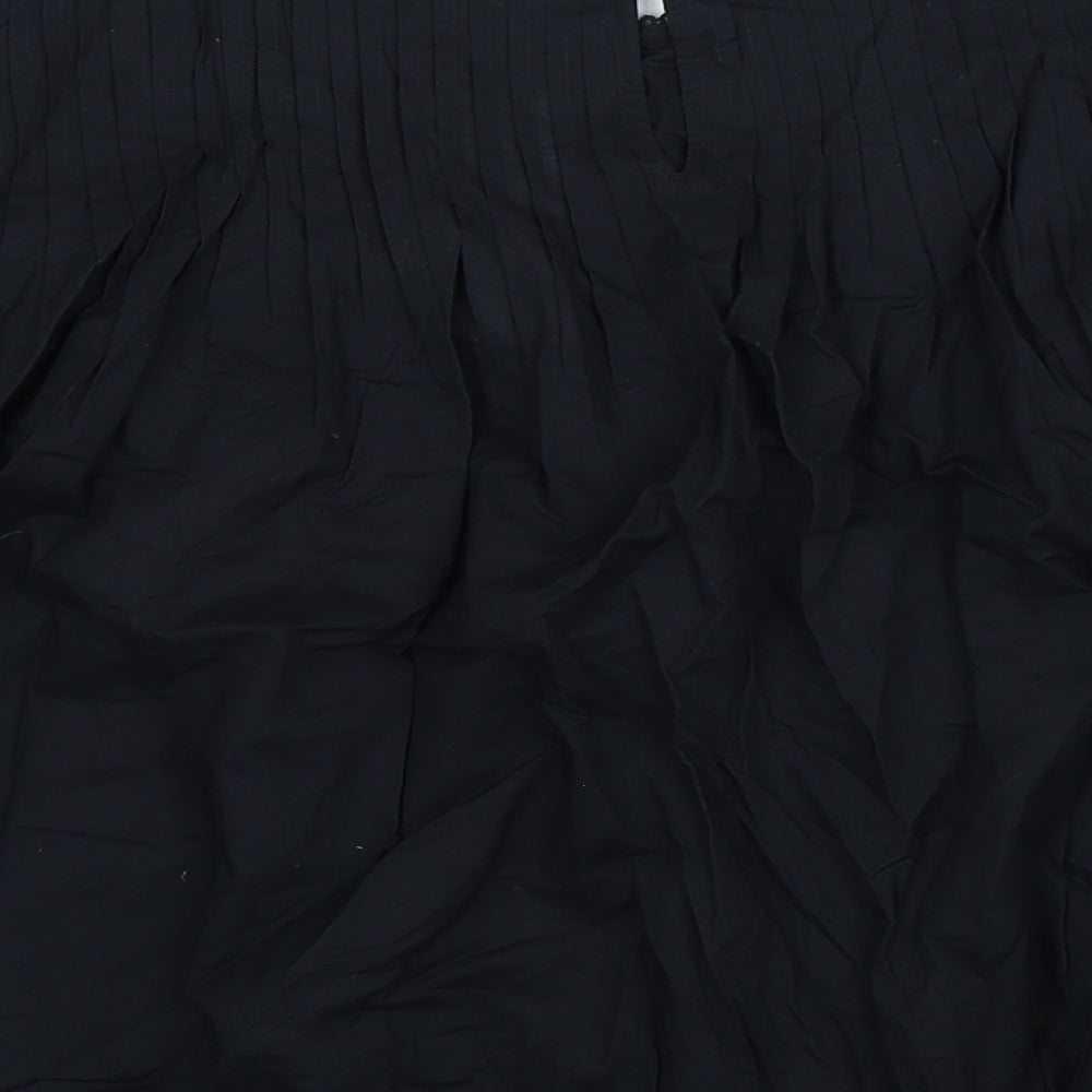 Per Una Womens Black 100% Cotton Basic Blouse Size 24 Round Neck