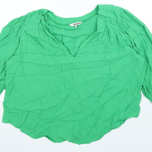 NEXT Womens Green Viscose Basic Blouse Size 20 V-Neck