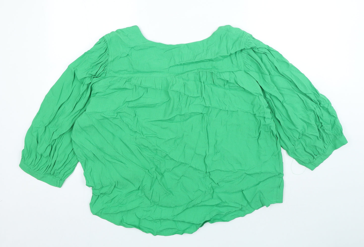 NEXT Womens Green Viscose Basic Blouse Size 20 V-Neck