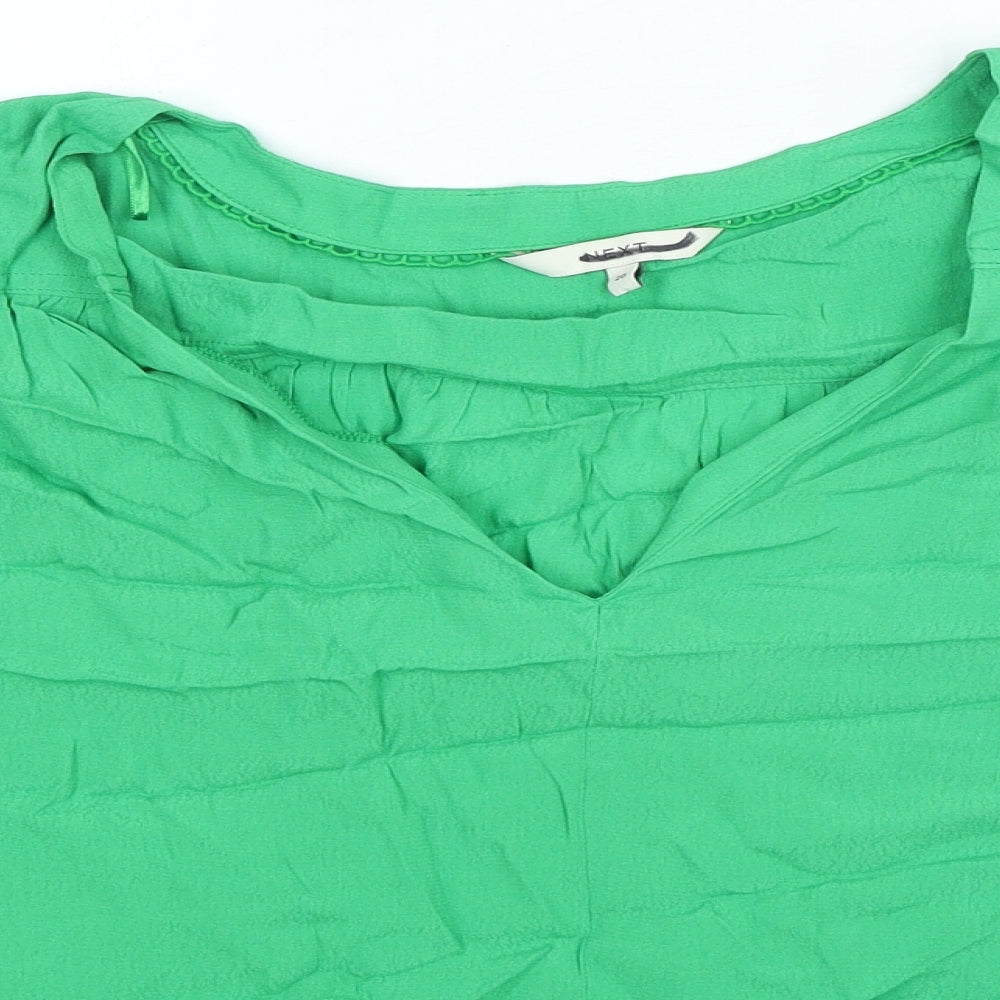 NEXT Womens Green Viscose Basic Blouse Size 20 V-Neck