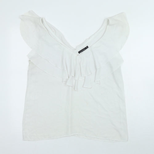 CORTELLE Womens White Polyester Basic Tank Size 18 V-Neck