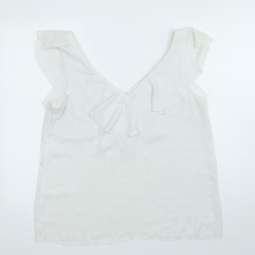 CORTELLE Womens White Polyester Basic Tank Size 18 V-Neck