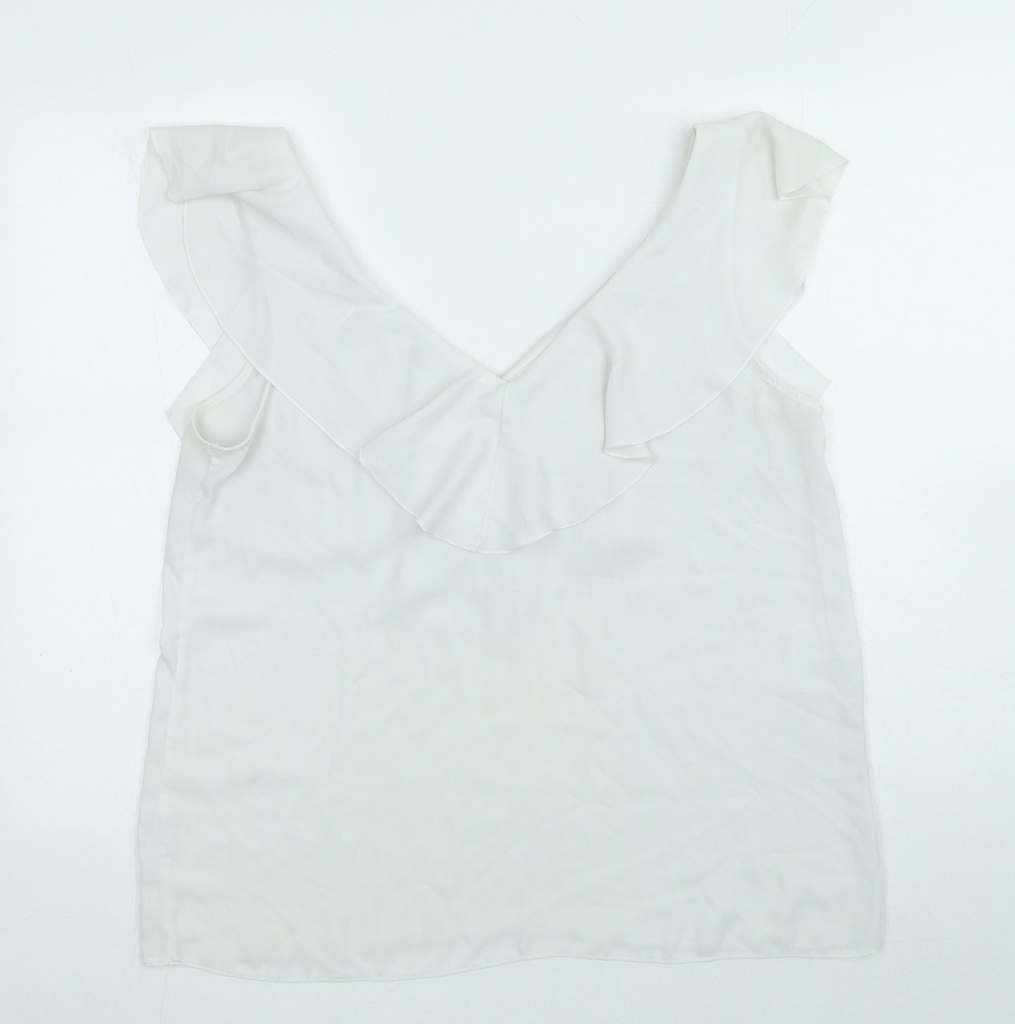 CORTELLE Womens White Polyester Basic Tank Size 18 V-Neck