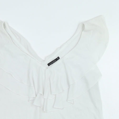 CORTELLE Womens White Polyester Basic Tank Size 18 V-Neck