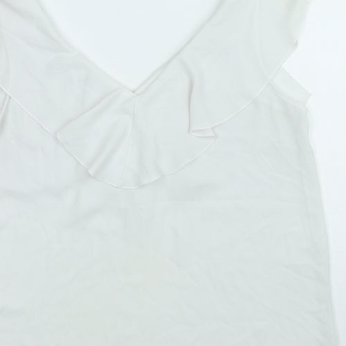 CORTELLE Womens White Polyester Basic Tank Size 18 V-Neck