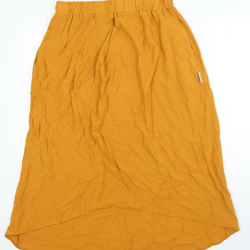 penn&ink n.y Womens Orange Viscose A-Line Skirt Size 10