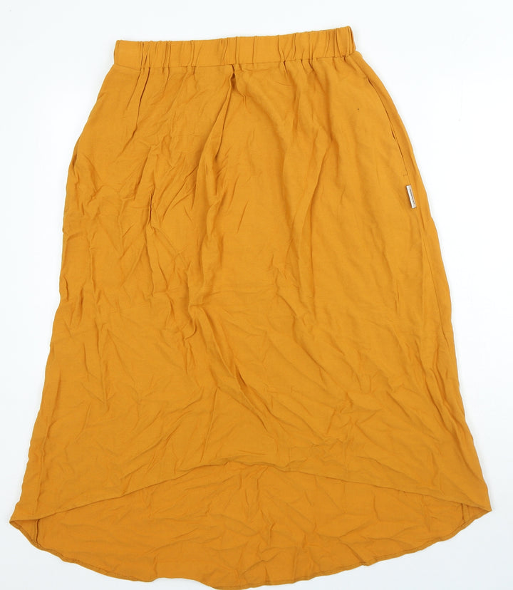penn&ink n.y Womens Orange Viscose A-Line Skirt Size 10