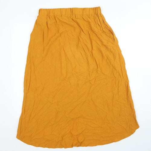 penn&ink n.y Womens Orange Viscose A-Line Skirt Size 10