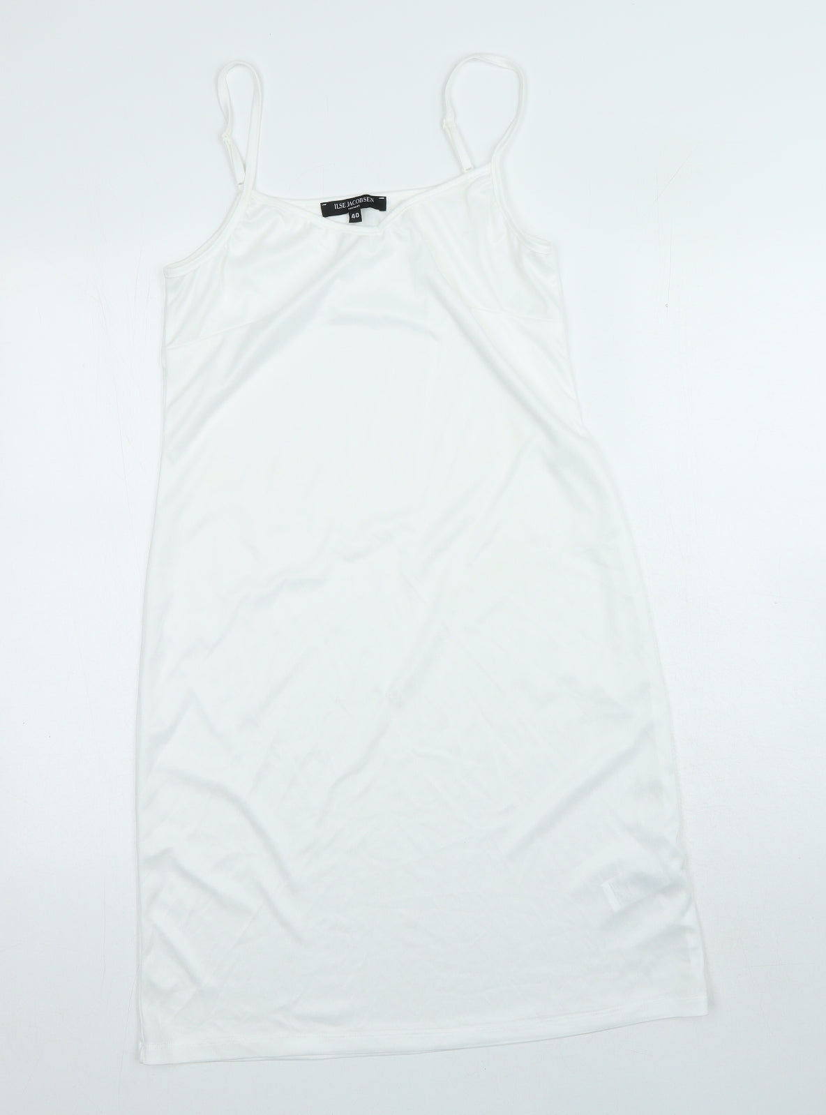 Isle Jacobsen Womens White Polyester Shift Size 12 V-Neck Pullover
