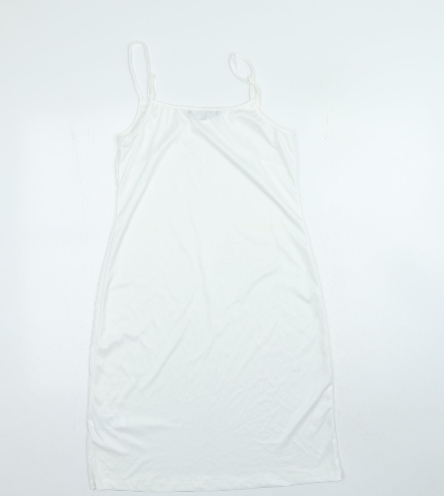 Isle Jacobsen Womens White Polyester Shift Size 12 V-Neck Pullover