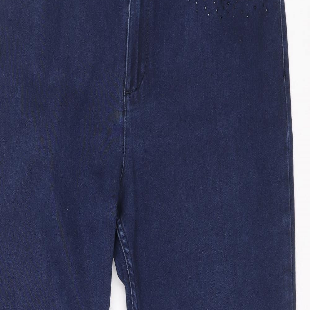 Per Una Womens Blue Cotton Straight Jeans Size 32 in L27 in Regular Zip