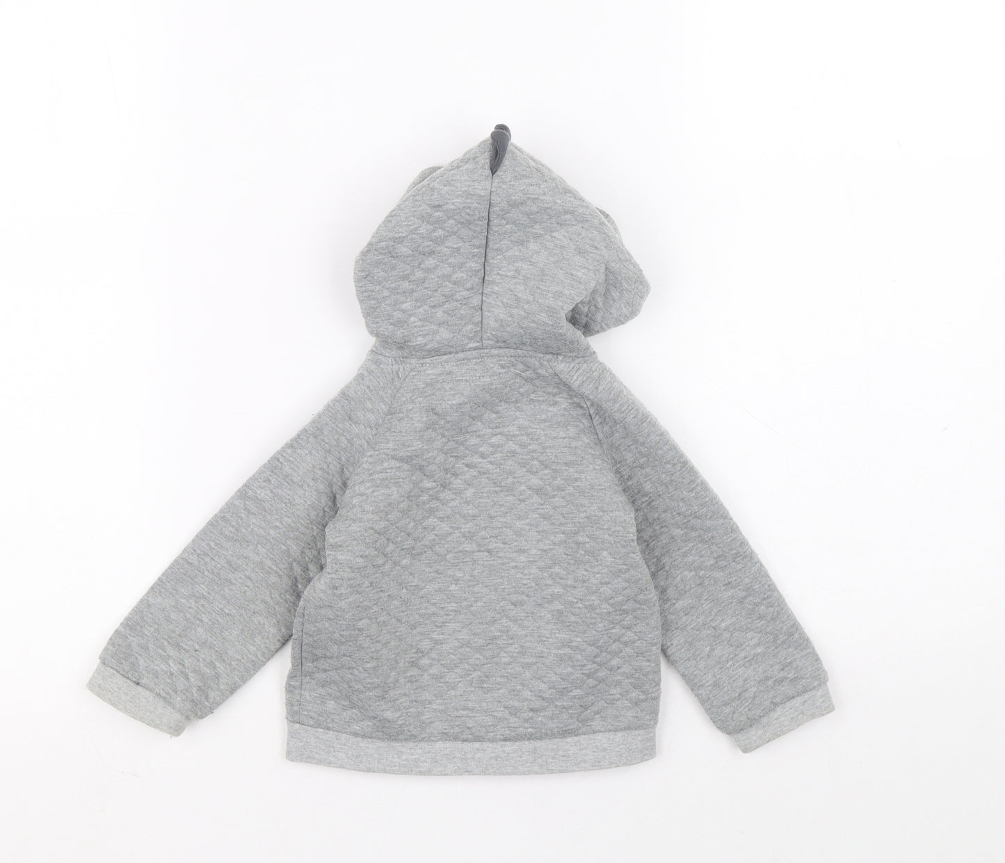 TU Boys Grey Polyester Full Zip Jumper Size 6-9 Months Zip - Dinosaur