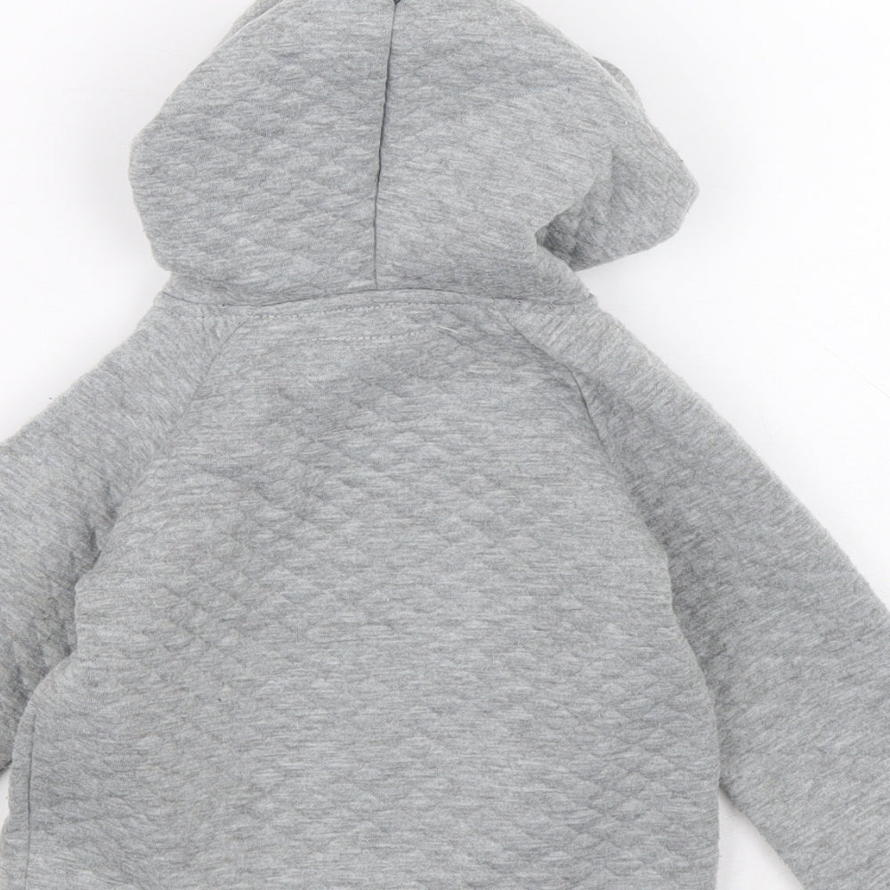 TU Boys Grey Polyester Full Zip Jumper Size 6-9 Months Zip - Dinosaur