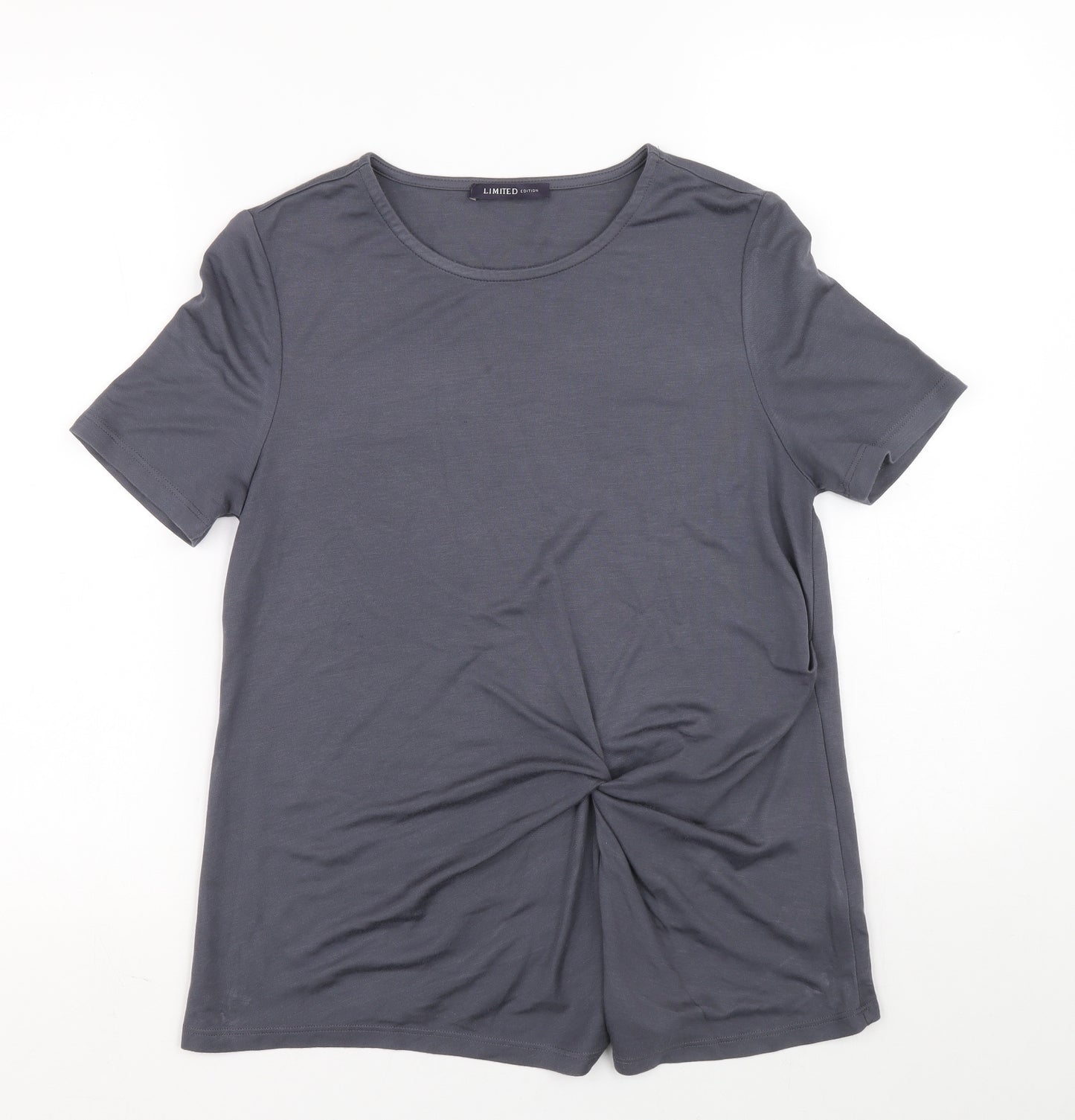 Marks and Spencer Womens Grey Modal Tunic T-Shirt Size 10 Round Neck