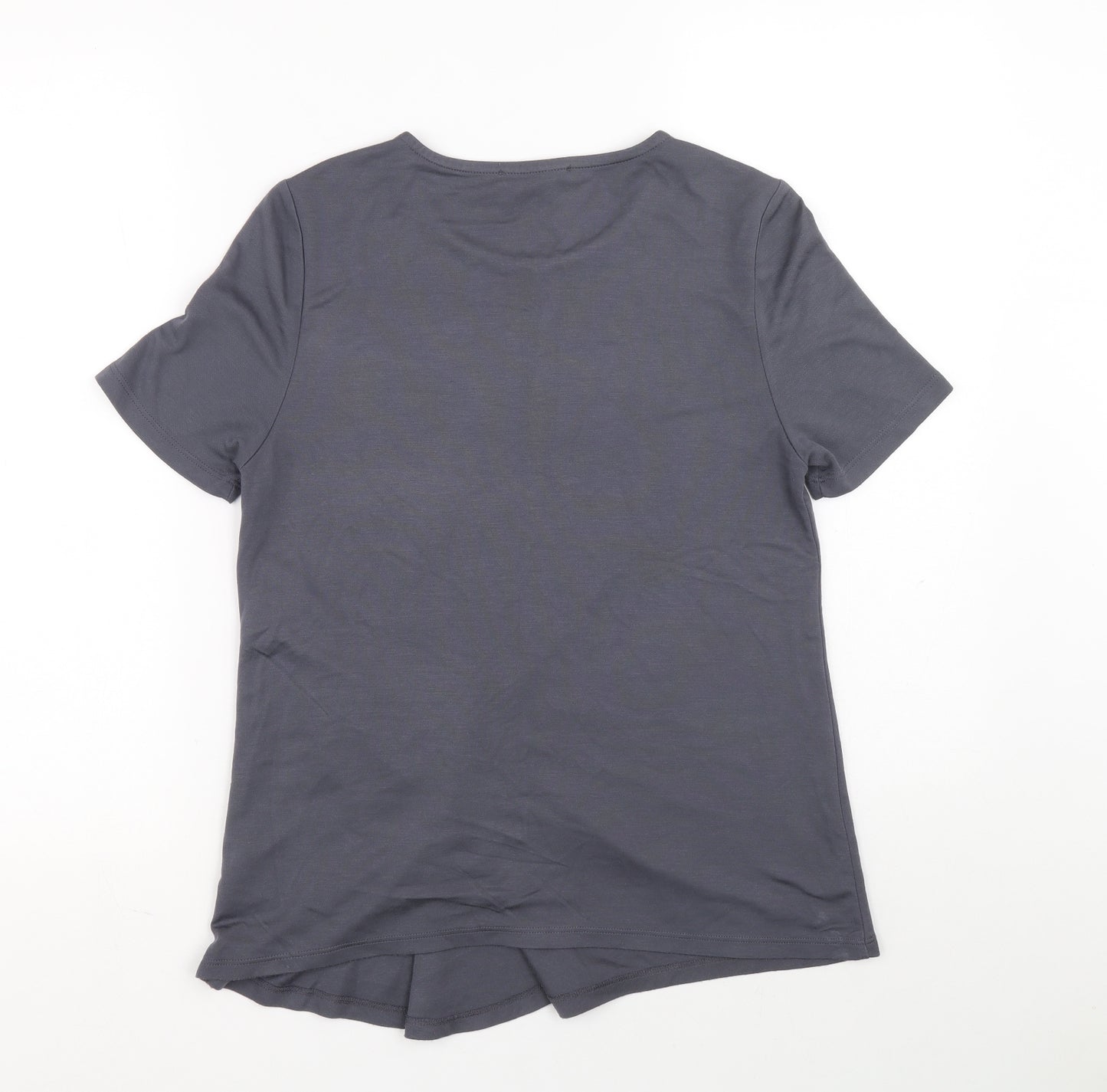Marks and Spencer Womens Grey Modal Tunic T-Shirt Size 10 Round Neck