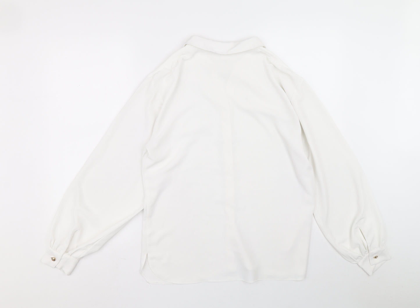 River Island Womens White Polyester Basic Blouse Size 12 Collared