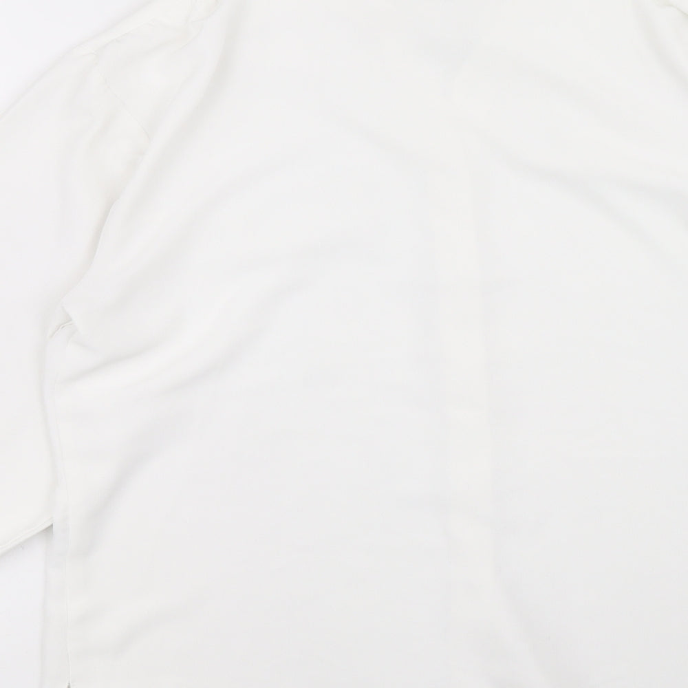 River Island Womens White Polyester Basic Blouse Size 12 Collared