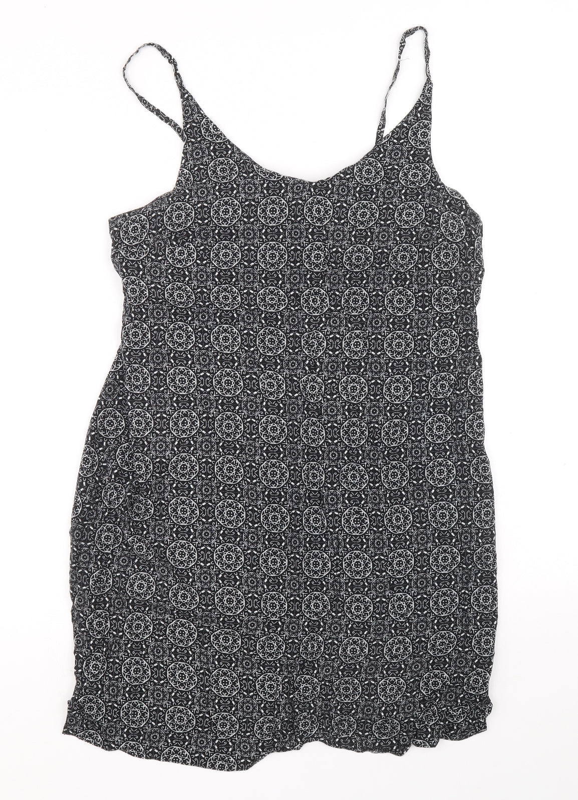 Atmosphere Womens Black Fair Isle Viscose Mini Size 12 V-Neck Pullover