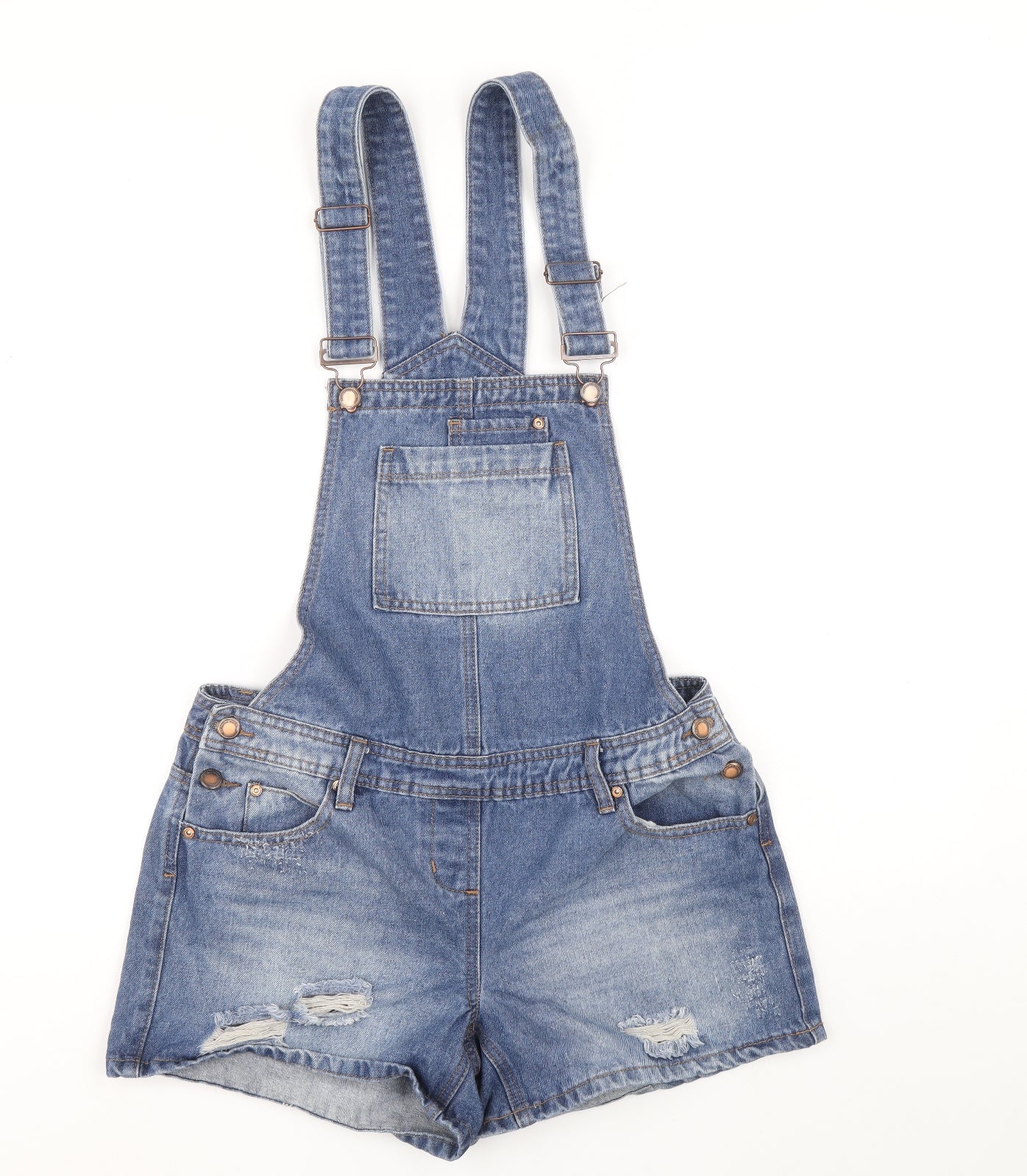 Interncionle Womens Blue Cotton Dungaree One-Piece Size 10 Buckle